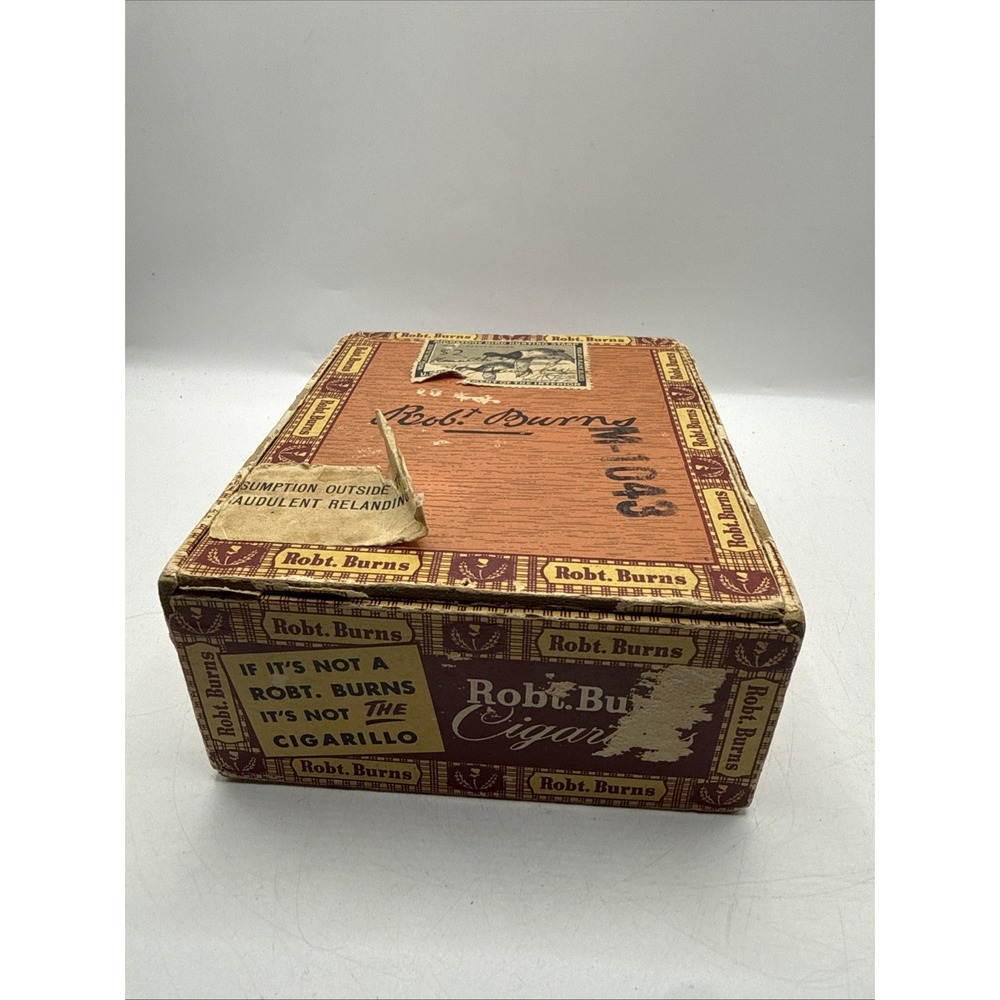 Vintage Robt. Burns Cigarillos 5 Cent Small Cigar Box Smoke W/ 1955 Duck Stamp - Picture 4 of 5